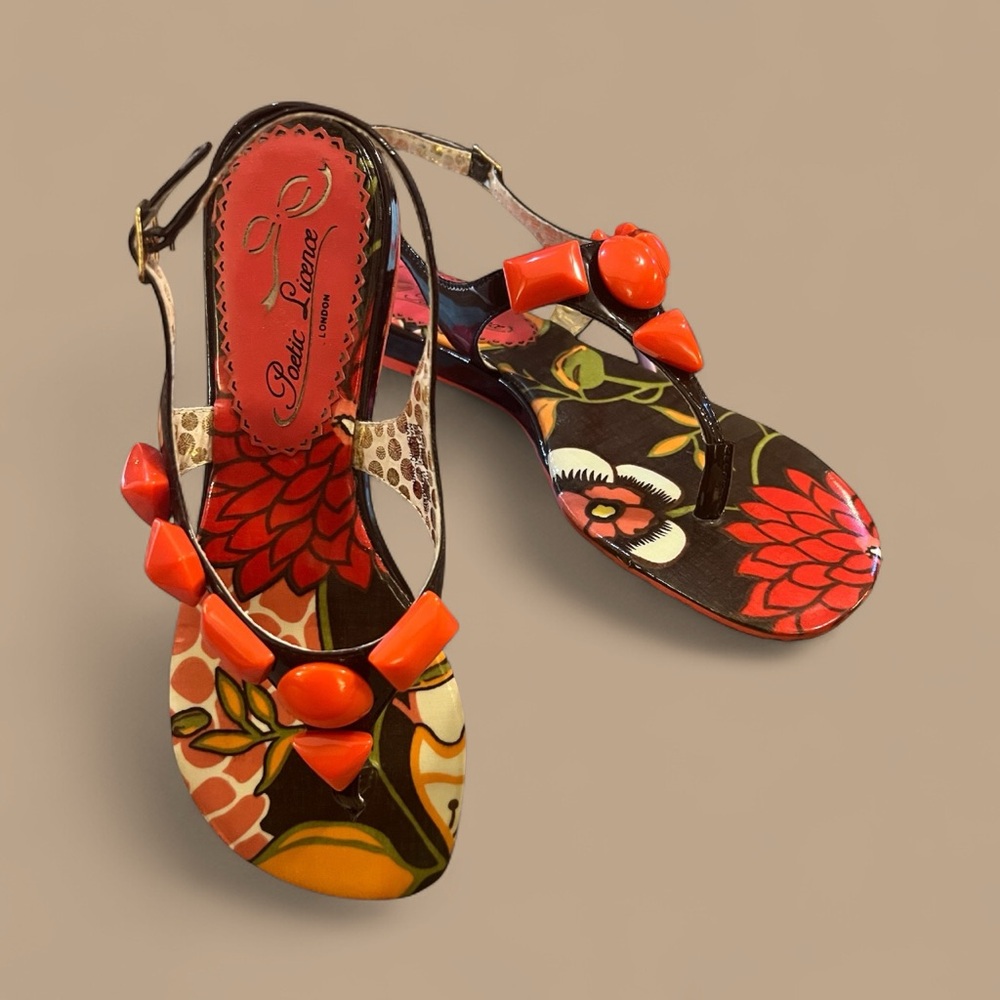 Poetic Licence Jungle Rythem Brown Women's leather Sandals
Size 8m